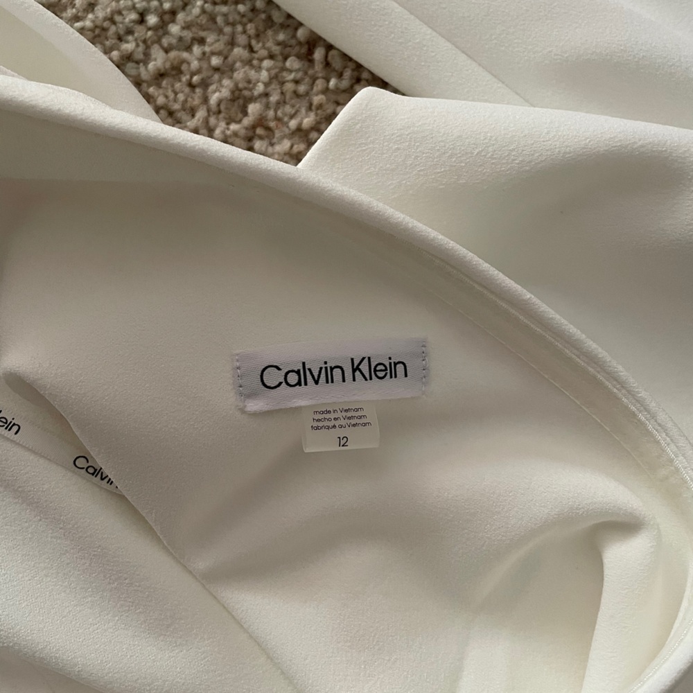 Calvin Klein White One-Shoulder Jumpsuit - Picture 2 of 2